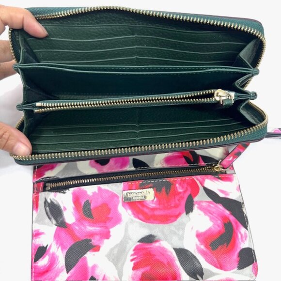 2)Wallet Kate Spade Pink leather convas & Other Wallet Full Zip Leather Green(69 - Picture 8 of 9